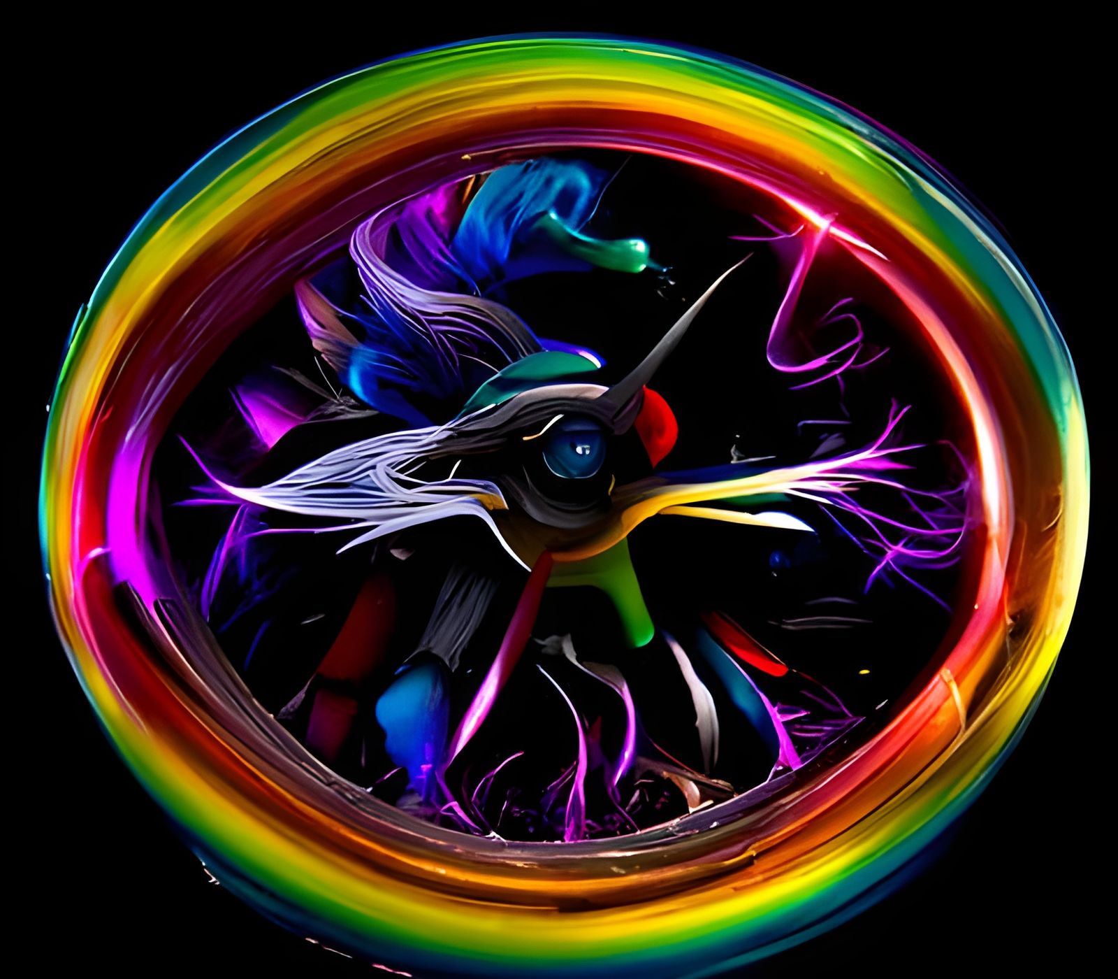Rainbow Lightning Hybrid in Hyperrealistic Astral Style