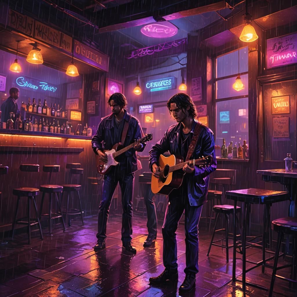 Rain-Soaked Serenade: A Fantasy Concept Art