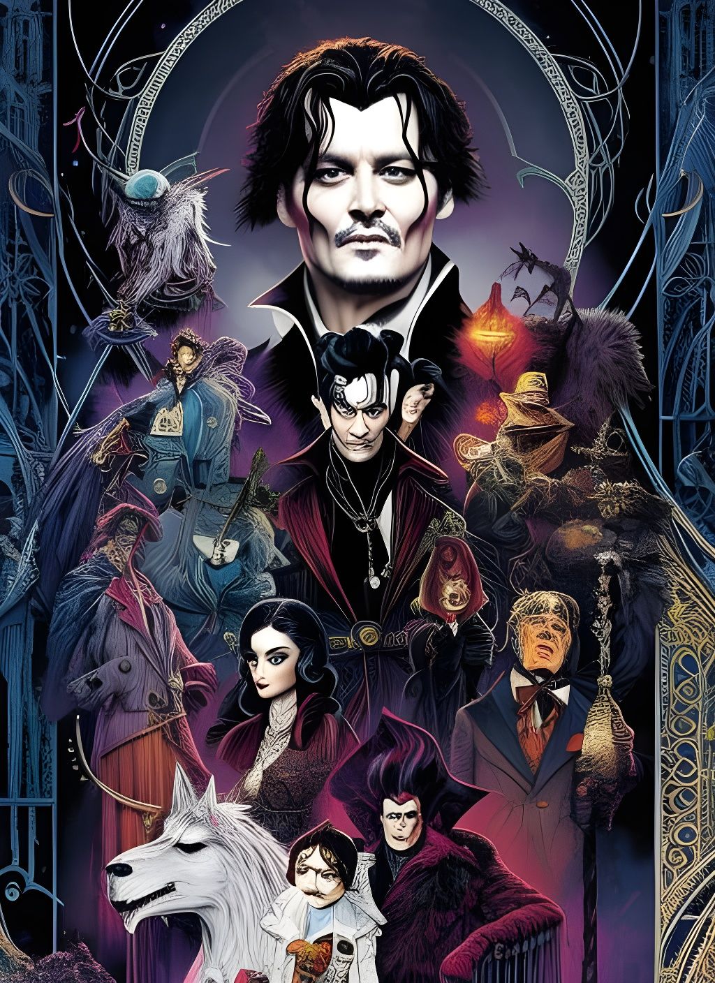 Barnabas Collins Watercolor Portrait in Splash Art Style