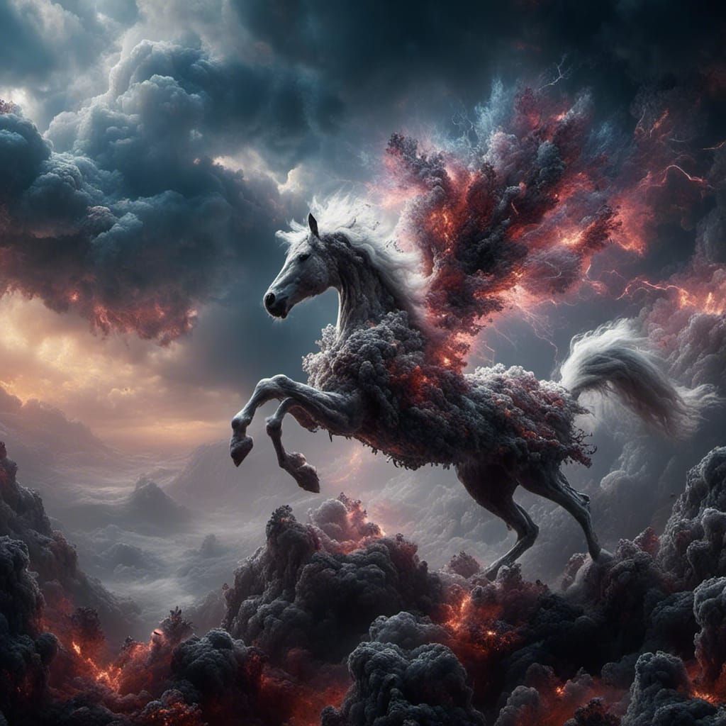 Majestic Pegasus in Detailed Fantasy Concept Art