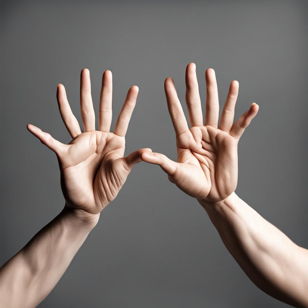 Realistic Photo of Two Human Hands