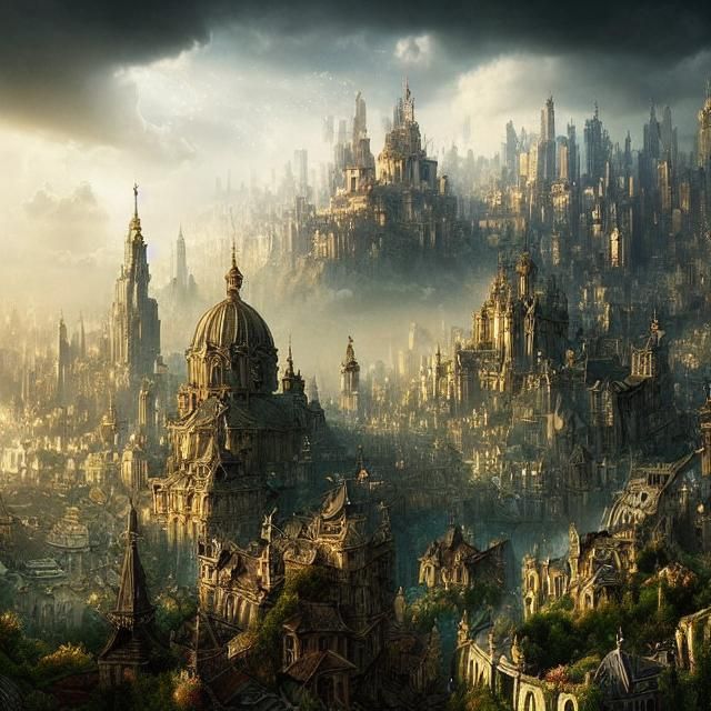 Fairytale City: Epic and Detailed Digital Painting
