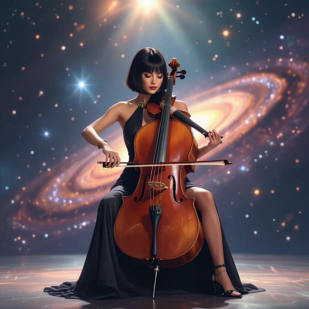 Egyptian Bob Violinist on Cosmic Stage