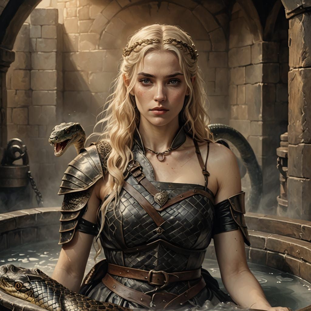 British Warrior's Heartbreak: A Medieval Fantasy Painting