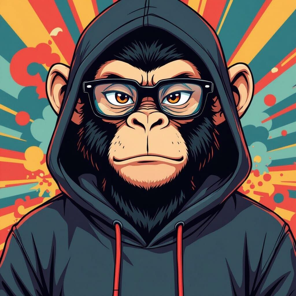 Monkey King in Hoodie, Toriyama-esque Illustration
