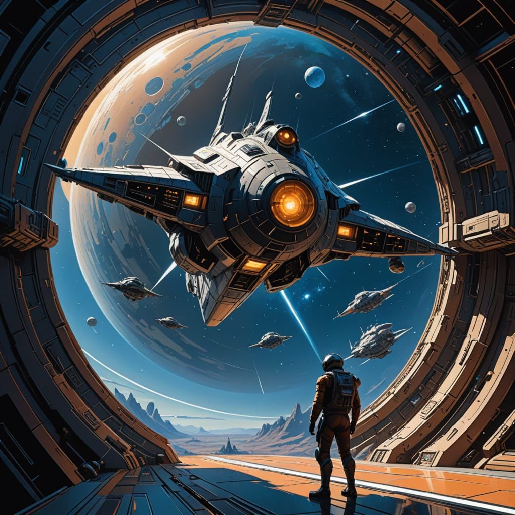 Minbari Warcruiser Soars Through Space in Protective Bubble