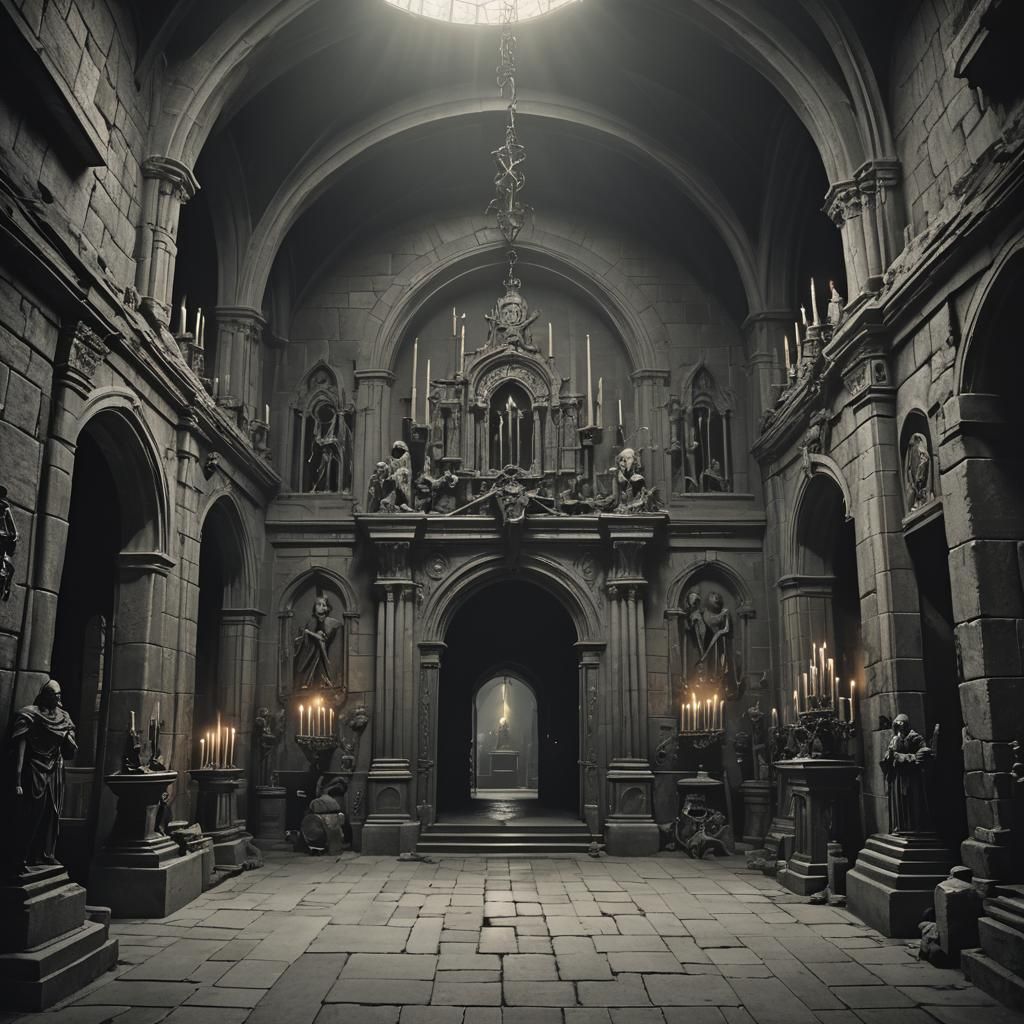 Gothic Horror Museum in Style of Gustave Doré