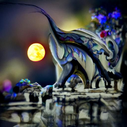 Majestic Dragon in Art Nouveau Watercolor Style