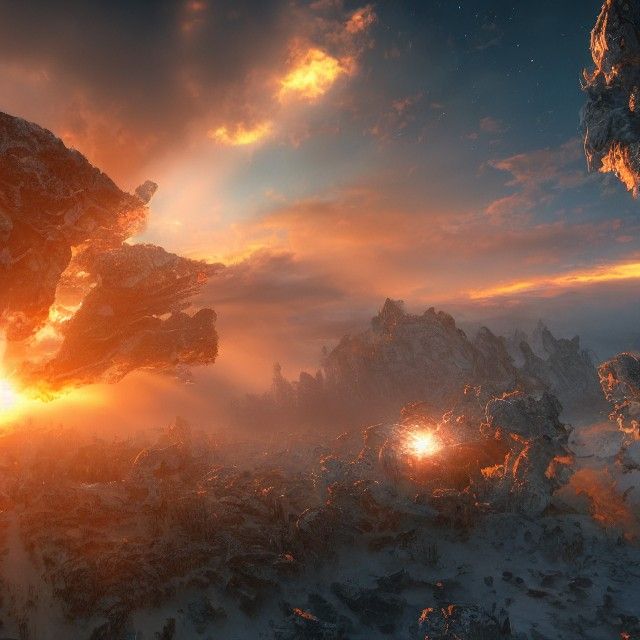 Worlds Collide at Sunrise in Detailed 8k