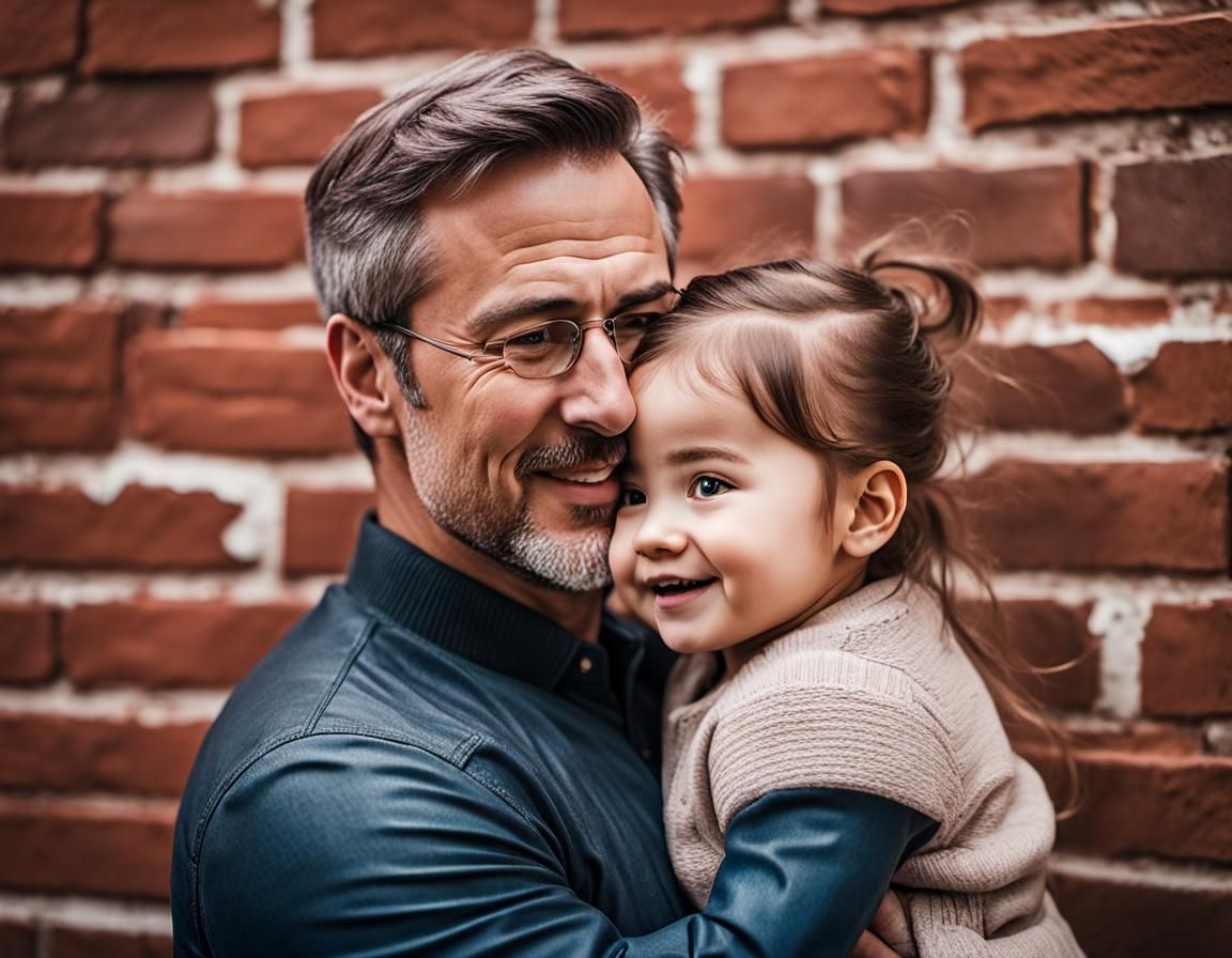 Heartwarming Father-Daughter Portrait in Film Noir Style