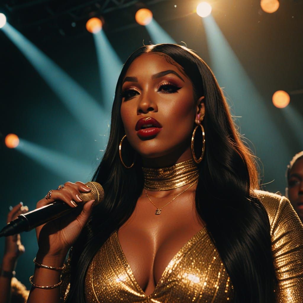 Megan Thee Stallion Live on Stage, Film Grain Style