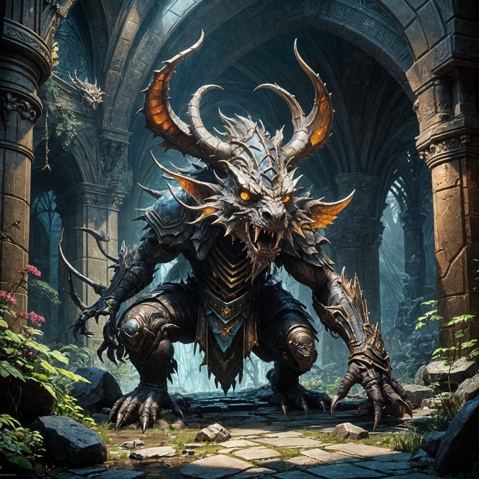 Dark Fantasy DnD Creature: Hyperdetailed Concept Art