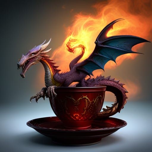 Medieval Dragon and Phoenix Tea Time
