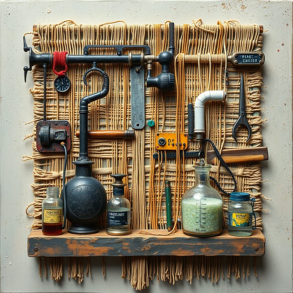 Surreal Digital Tapestry Weaves Chemistry into Wall Art