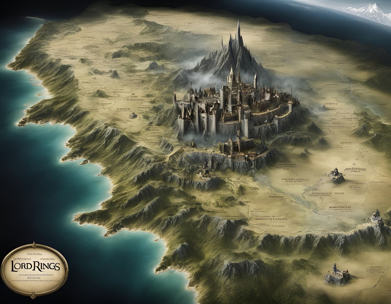 Lord of the Rings Middle Earth Map in 3D