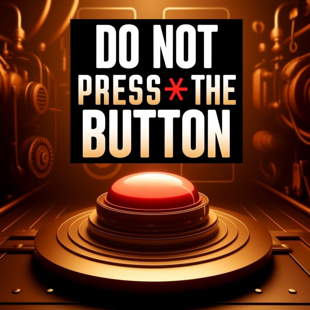 Steampunk Warning Sign in a Vintage Industrial Setting