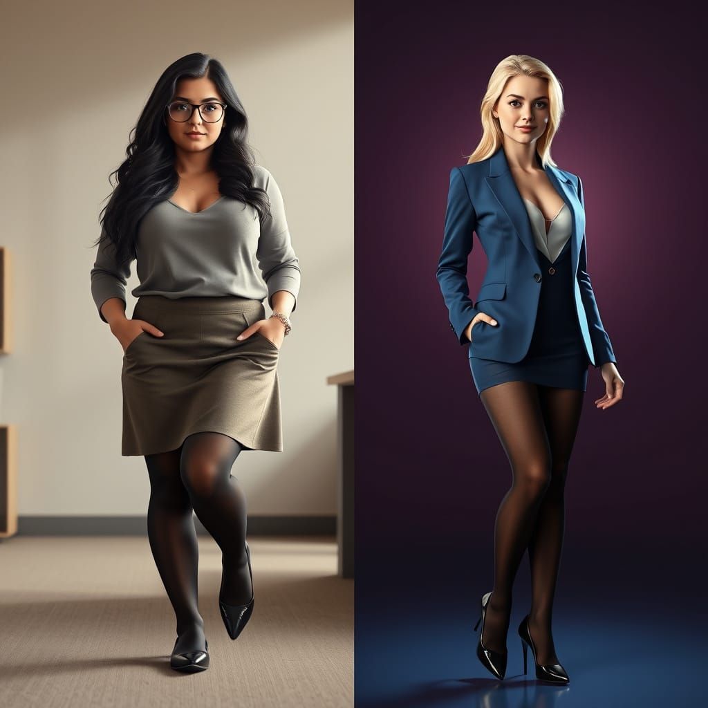 Hyper-Realistic Dual Persona Portrait in 3D Digital Art Styl...