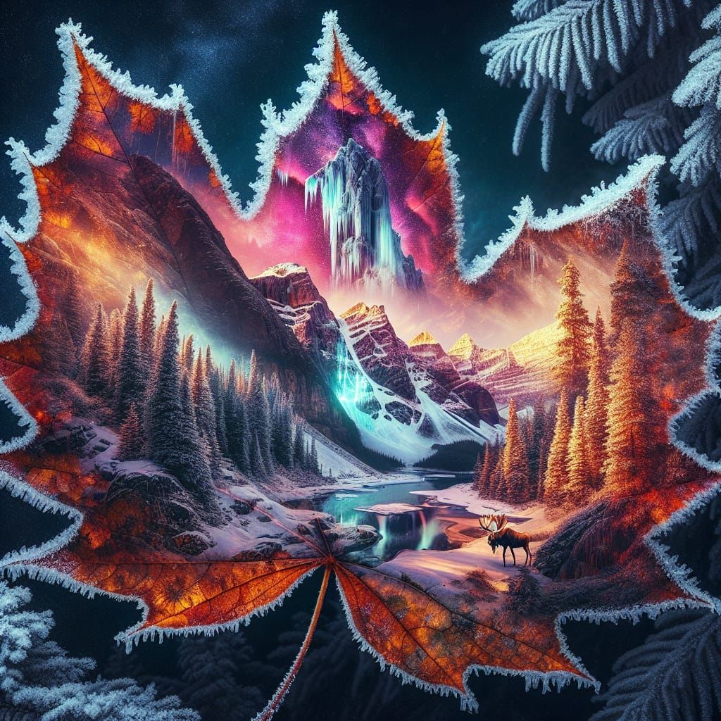 Enchanted Autumn Portal in Vibrant, High-Gloss Oil Painting ...