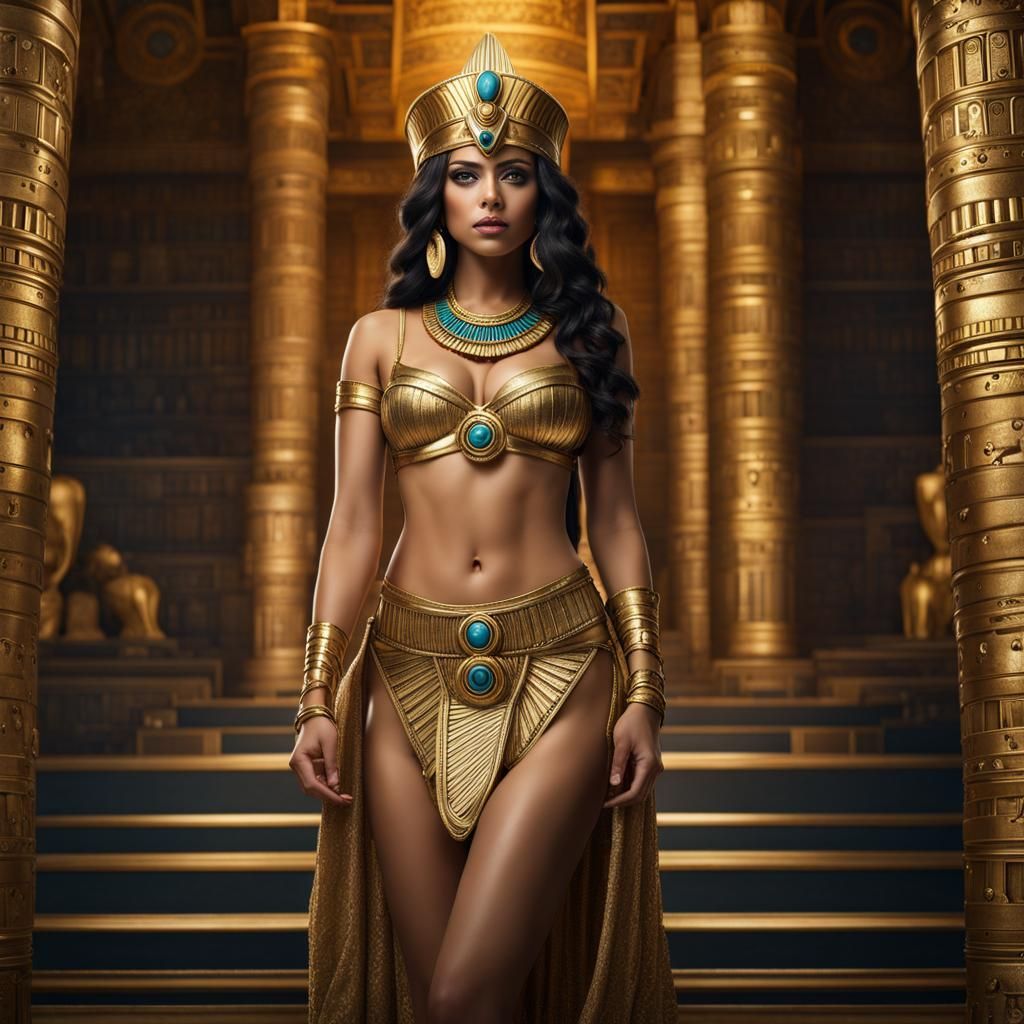 Ancient Egyptian Priestess Portrait in Fantasy Style