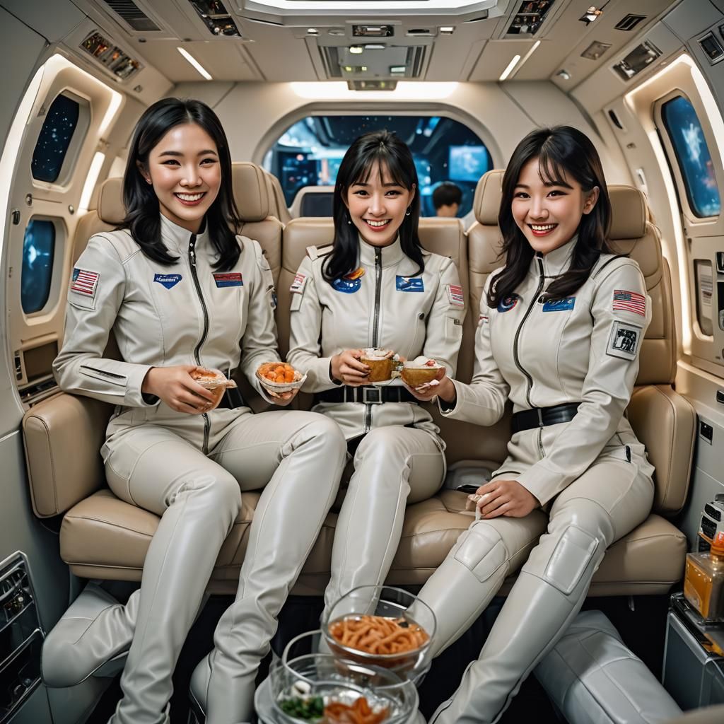 Korean Women in Space Lounge: Professional Portrait