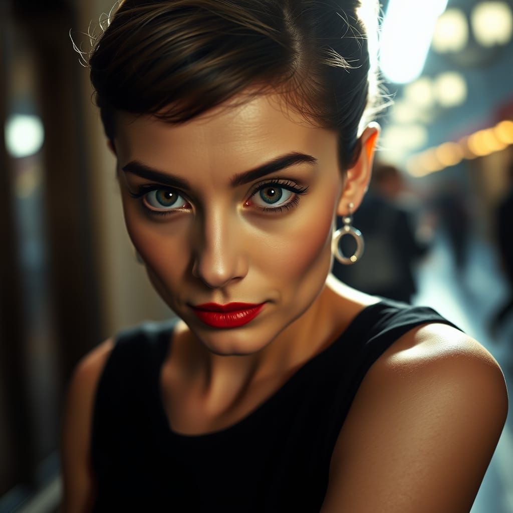 Audrey Hepburn in Elegant Little Black Dress