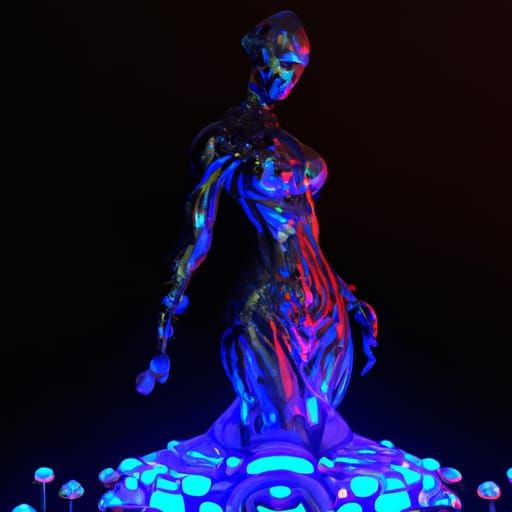 Crystalline Black Goddess with Fire Eyes