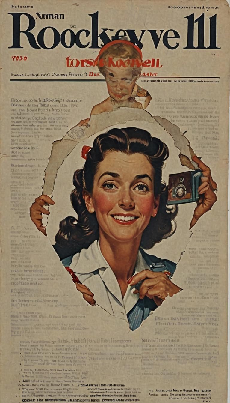Nostalgic 1950s Ad Art in Rockwell Style