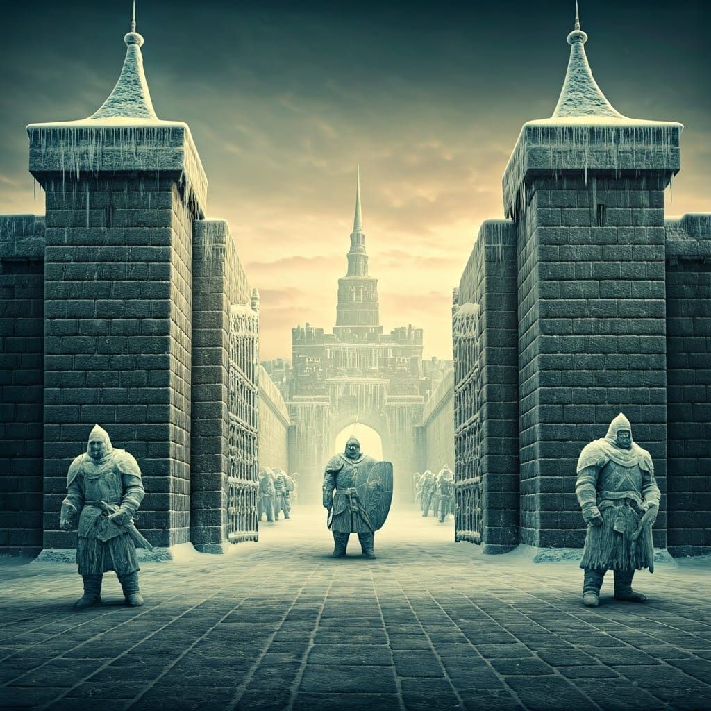 Epic Winter Cityscape in Cinematic Style