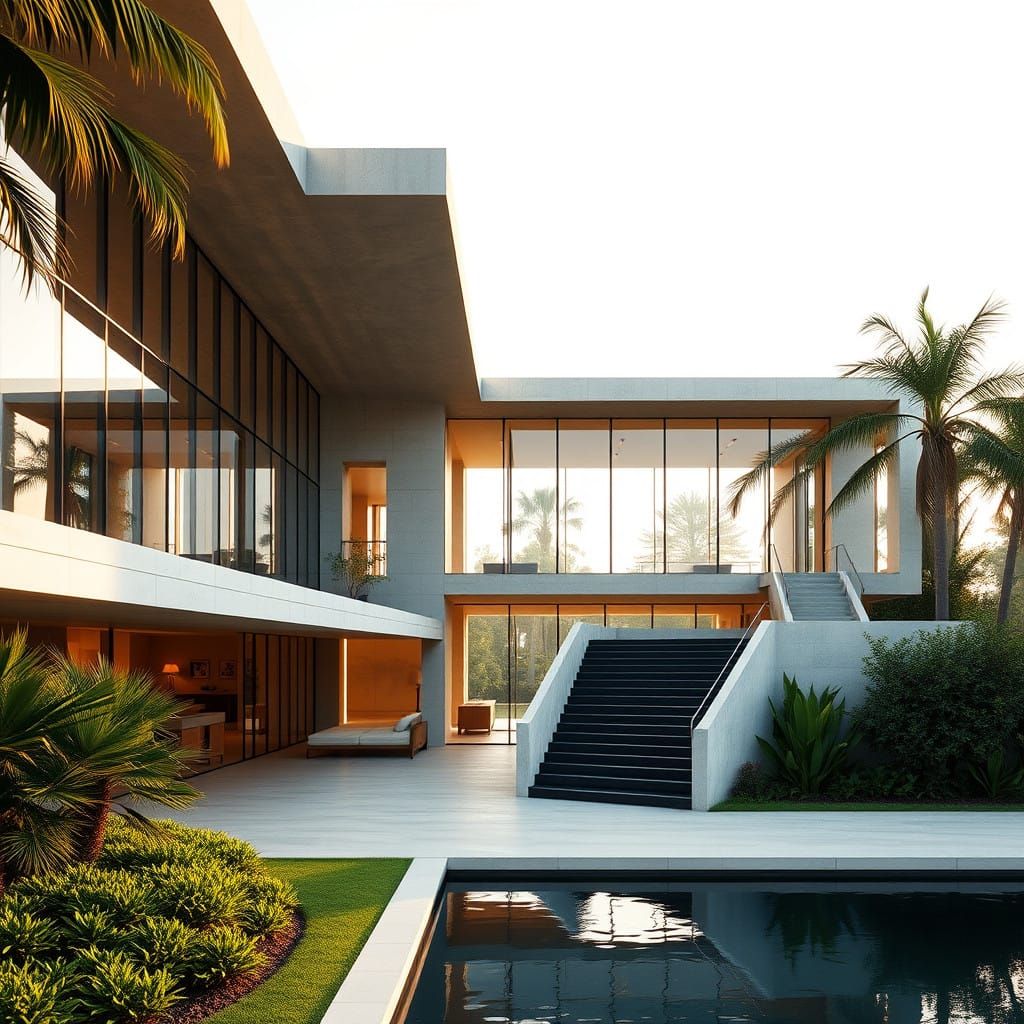 Modernist Mansion with Tranquil Estate