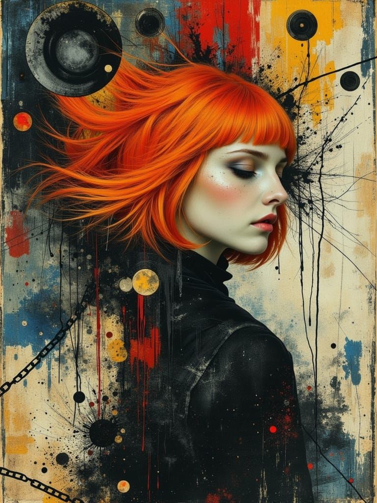 Gothic Abstract Portrait of a Melancholic Woman