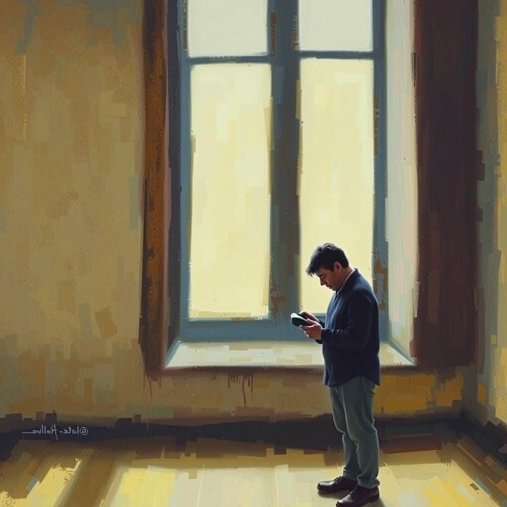 Abstract AI Interpretation: He Phones Me