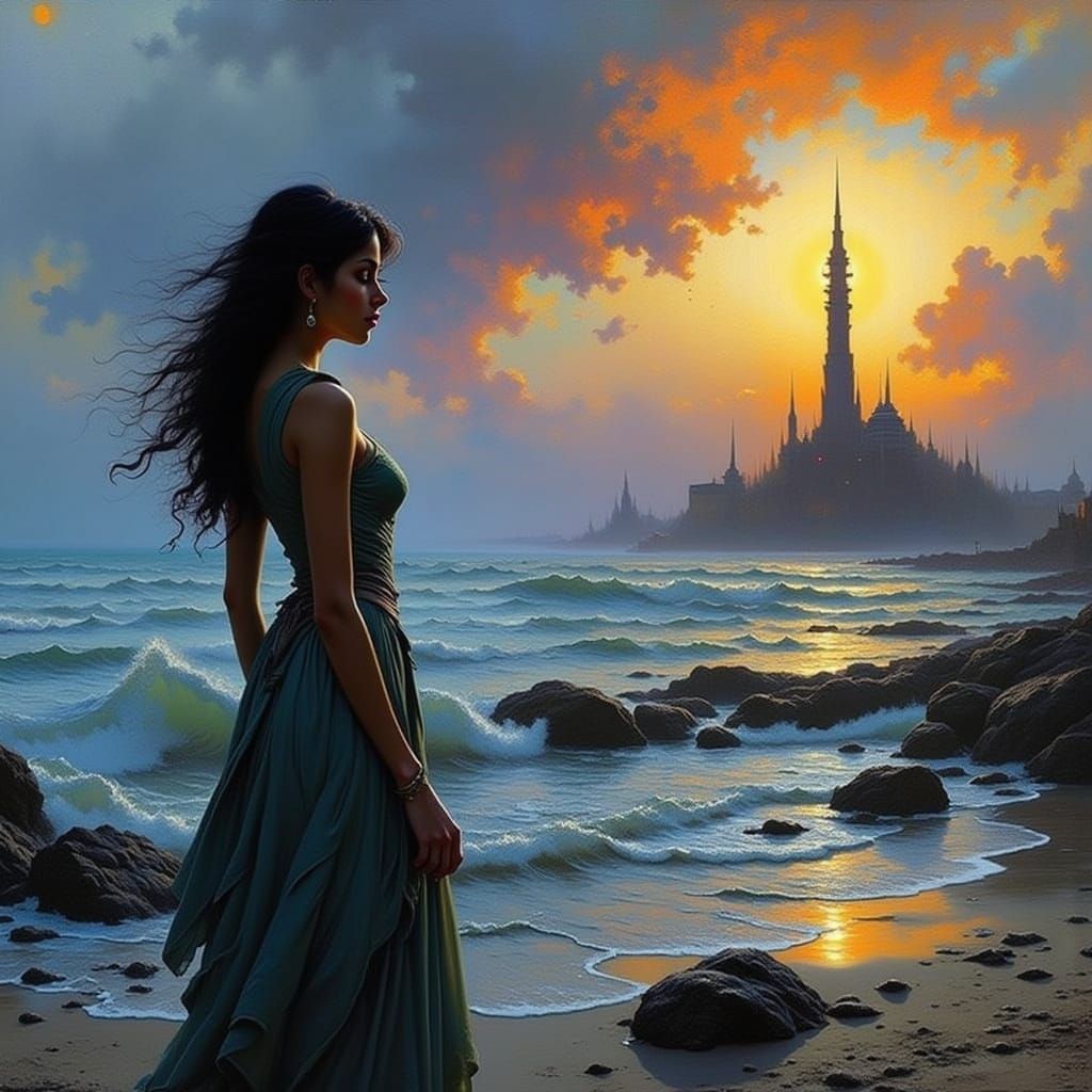 Stylized Caricature with Bold Digital Accents