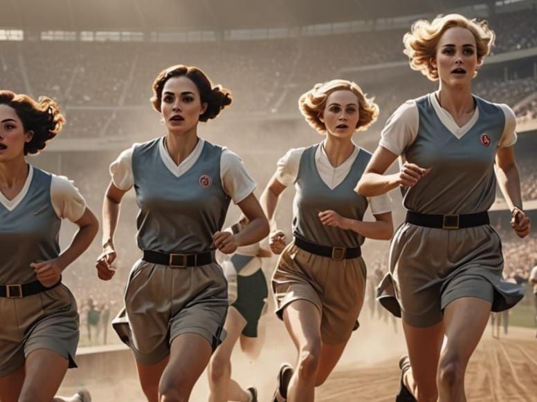 Golden Girls in Chariots of Fire: Hyperrealistic Art