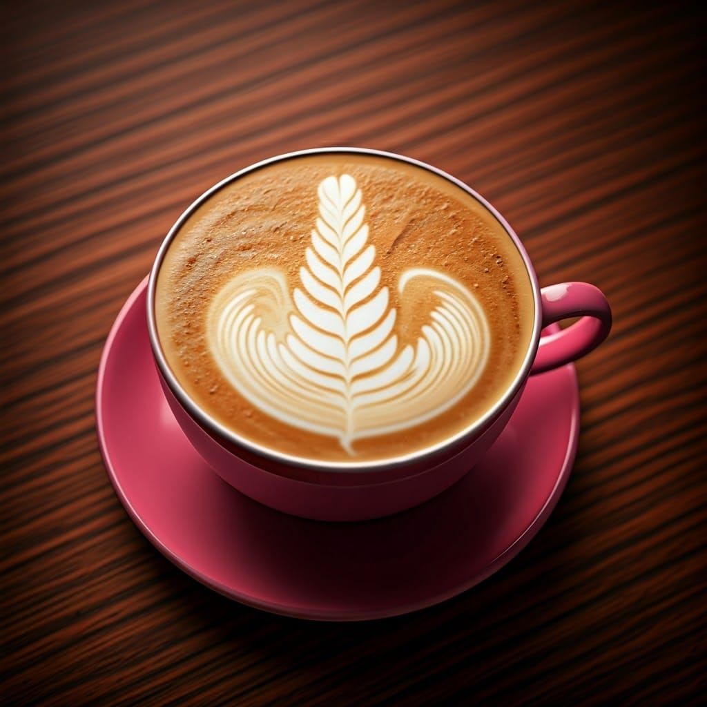 Latte Art Princess in Iridescent Pink Cup