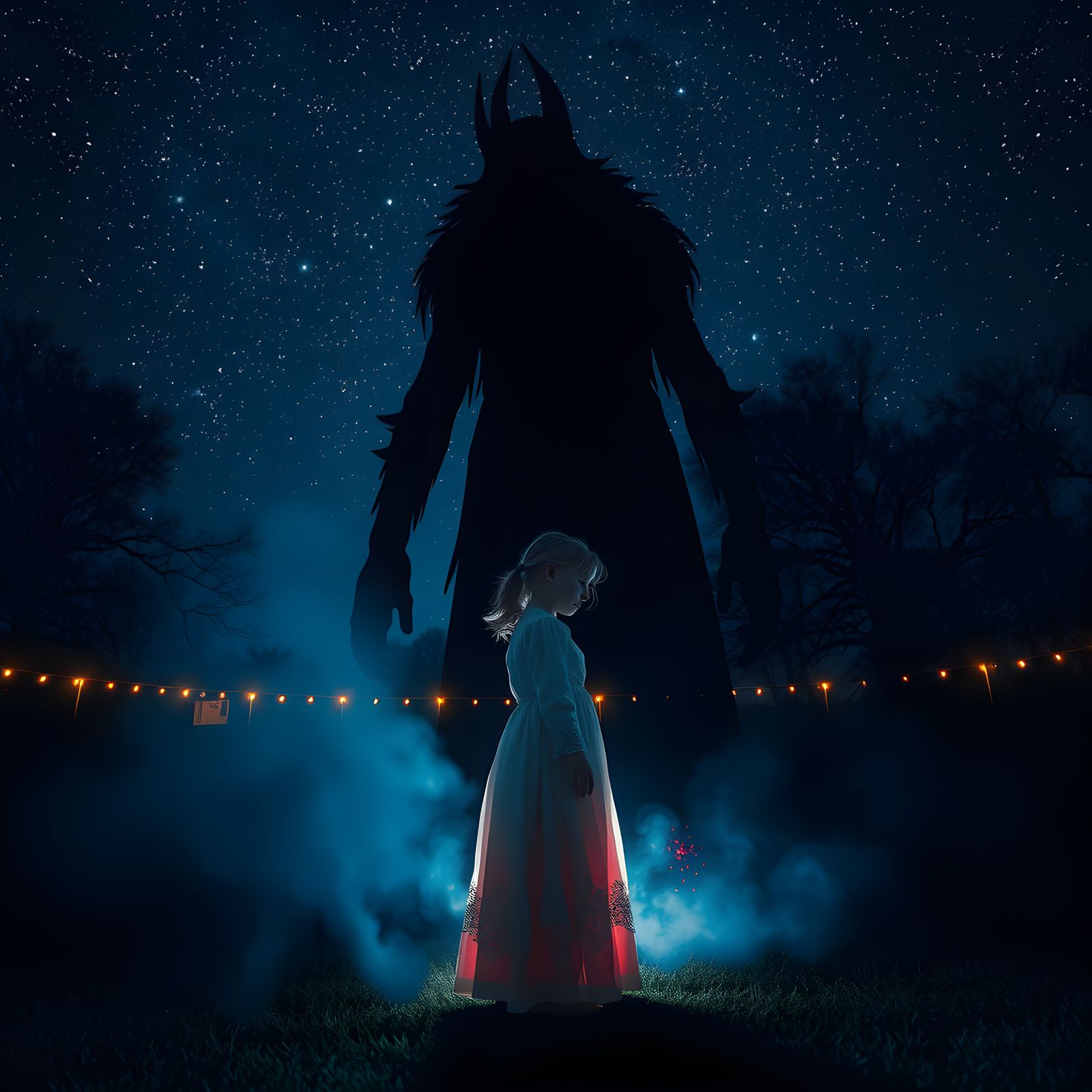 Mysterious Giant in Backyard: Cinematic Fantasy