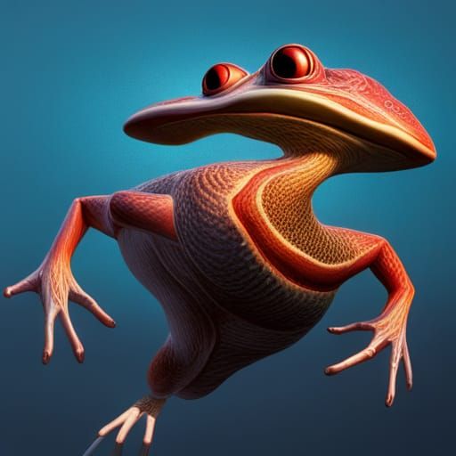 Frog People's Galactic Exploration: Hyperrealistic Concept A...