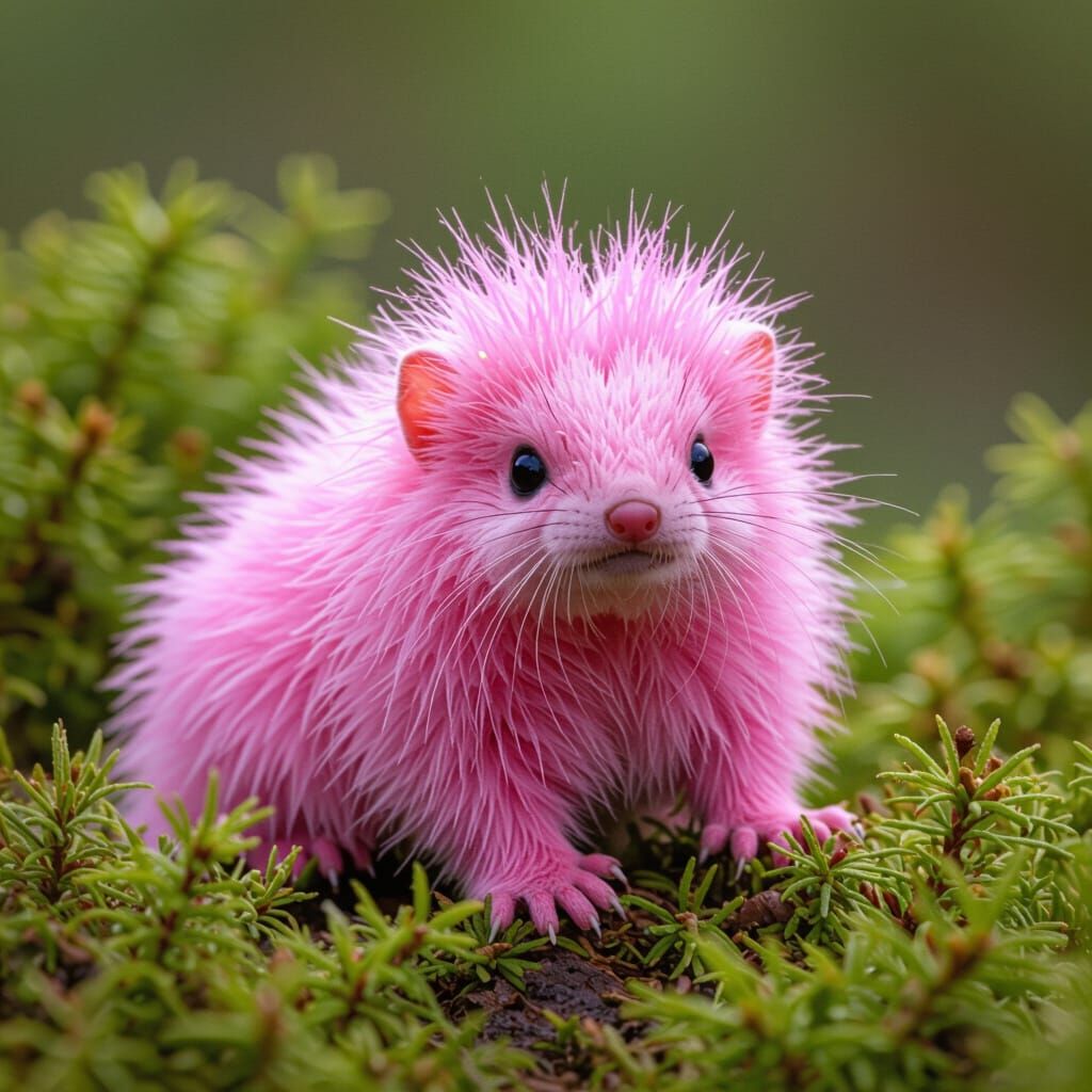 Rare Pink Creature in Wildlife Photography