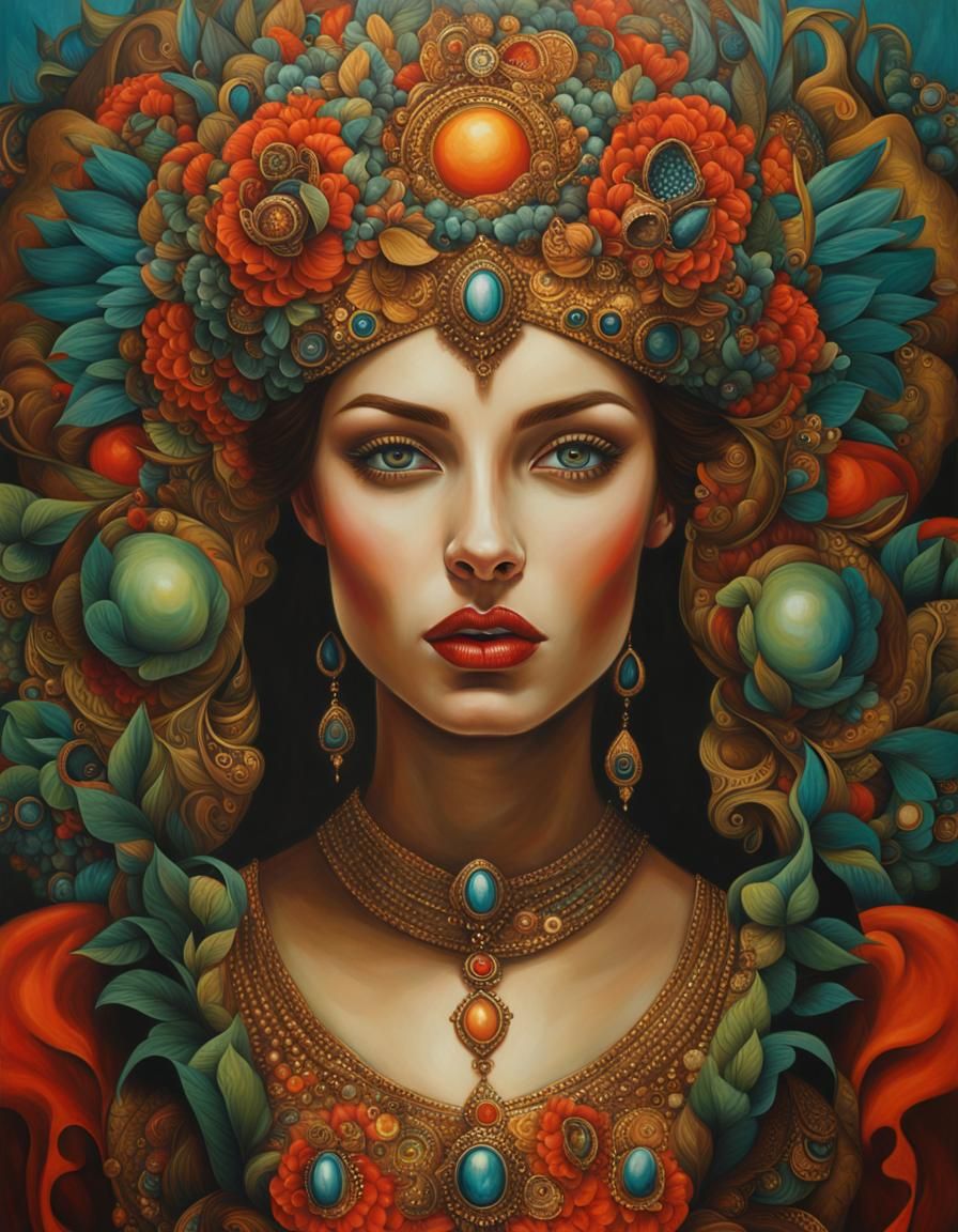 Surreal Redhead Portrait in Lacombe Style