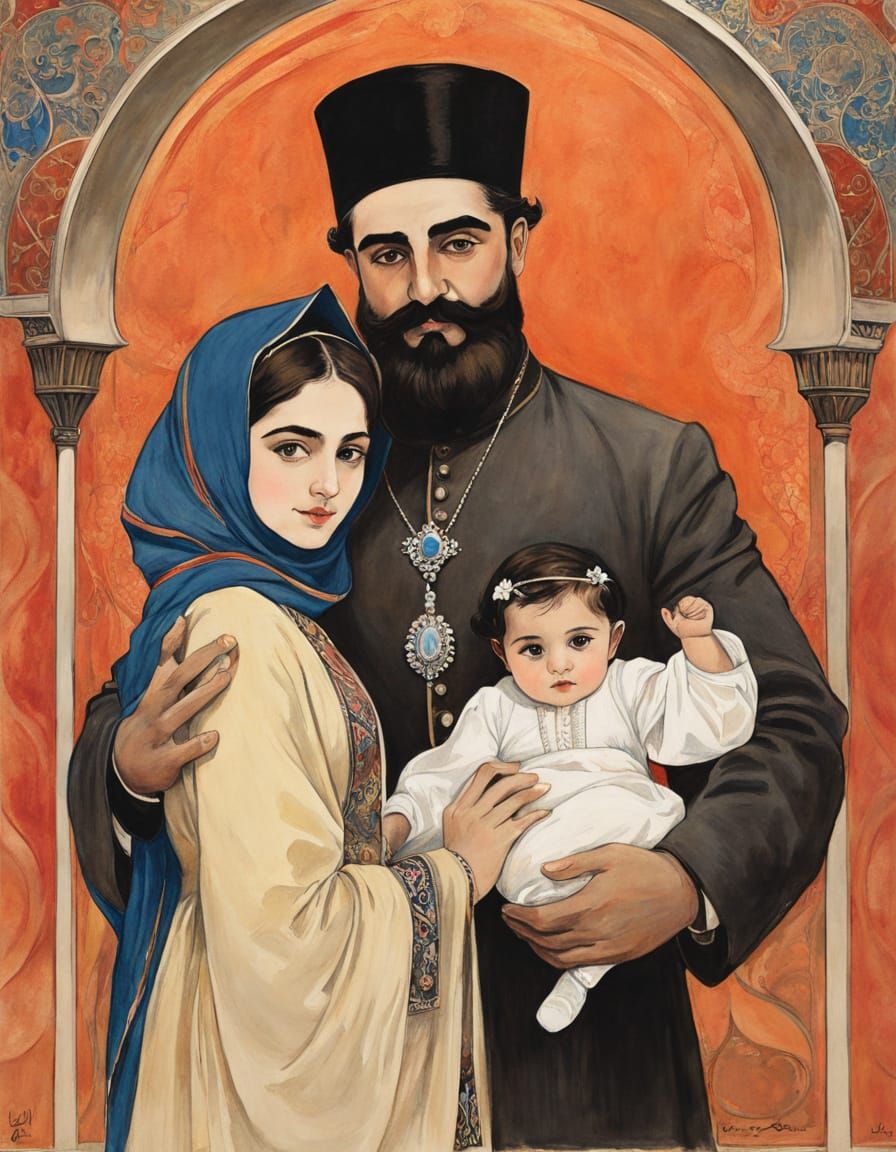 Heartwarming portrait. A dad holding his child.