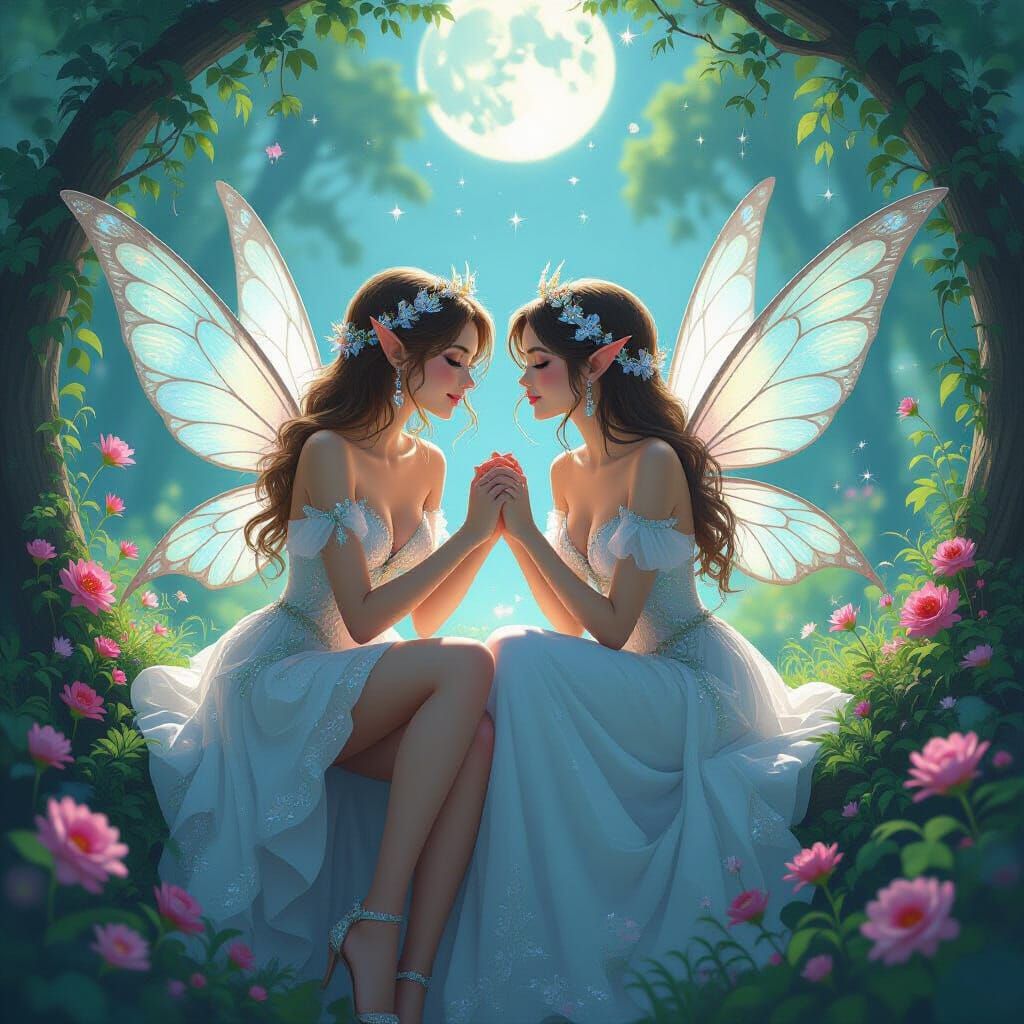 Fairies Fall in Love: Dreamy Digital Art