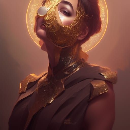 Decadent Fantasy Noble Portrait in Steampunk Synthwave Style