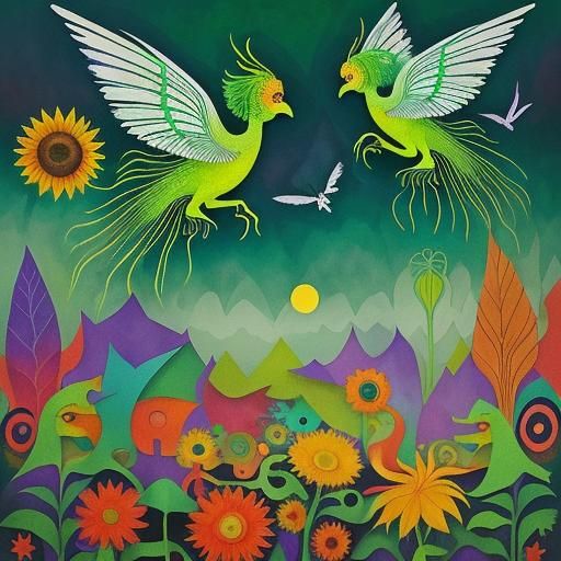 Winged Flower Fairy in Surreal Dreamscape