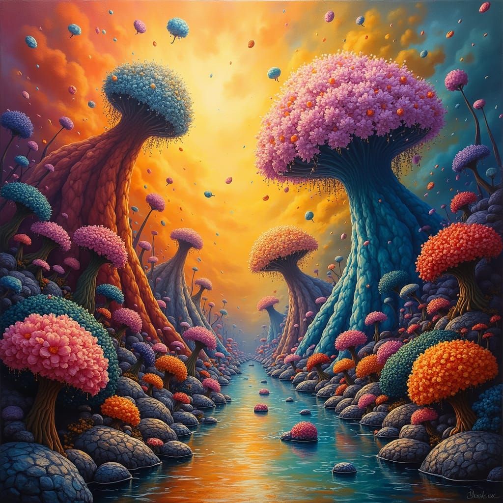 Vibrant Dreamscape in a Surreal Style