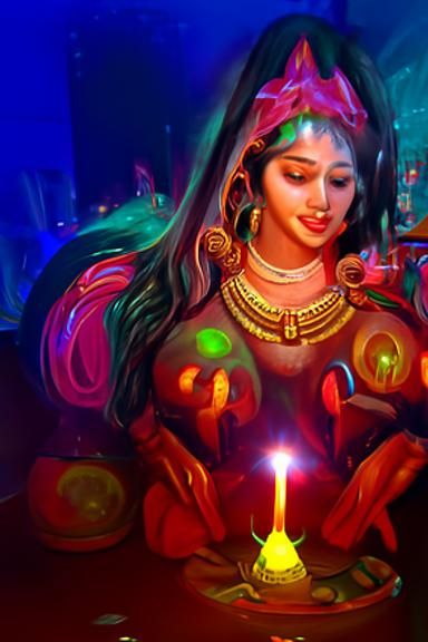 Goddess Parvati puja 

Diwali Lights Glow 8k resolution  astral cosmic Unreal Engine elemental colorful beautiful flicke...