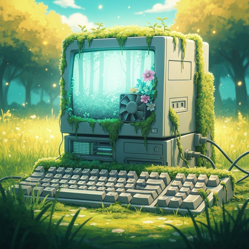Overgrown Computer: Digital Decay Meets Nature