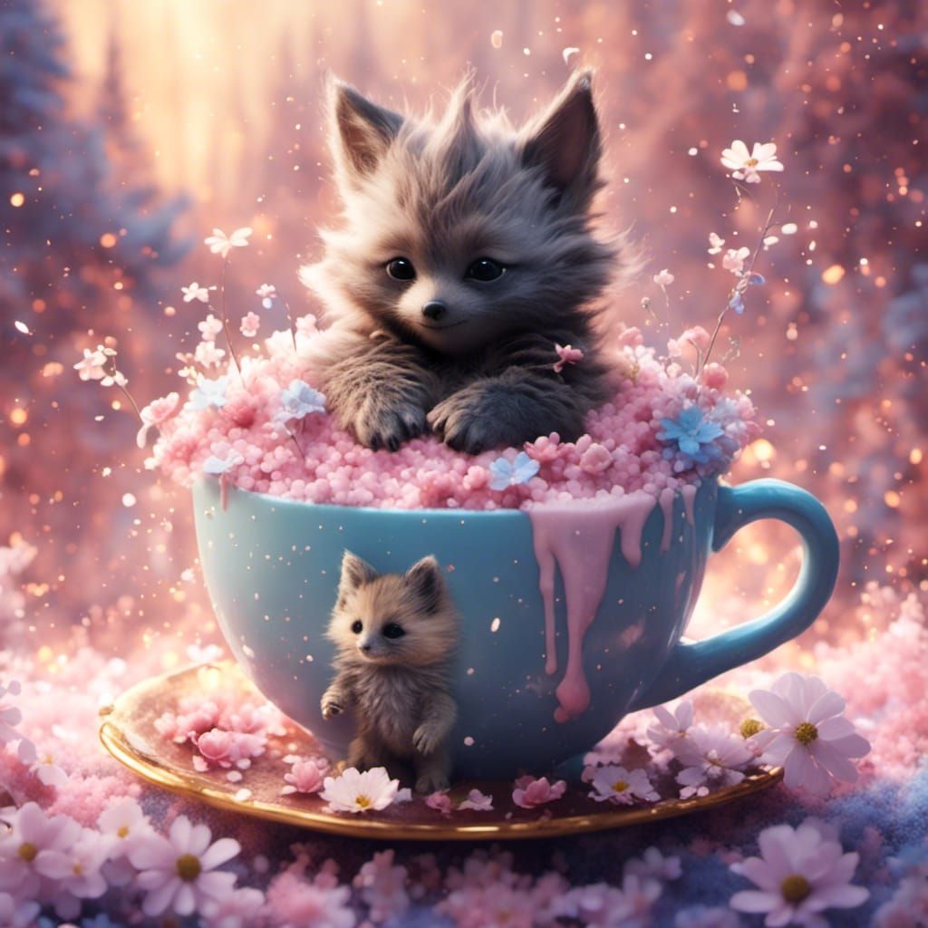 Adorable Creature Enjoys a Cozy Cup