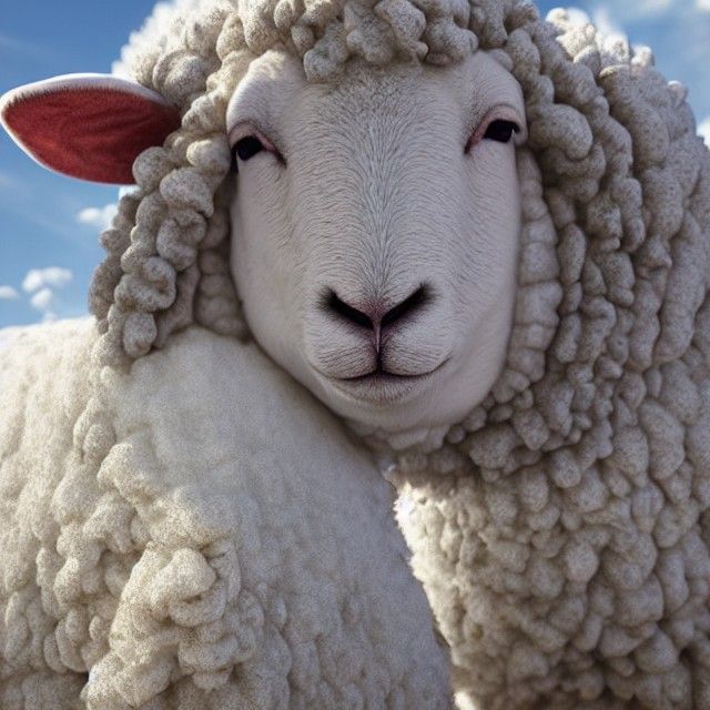 Hyperrealistic Sheep in Volumetric Lighting