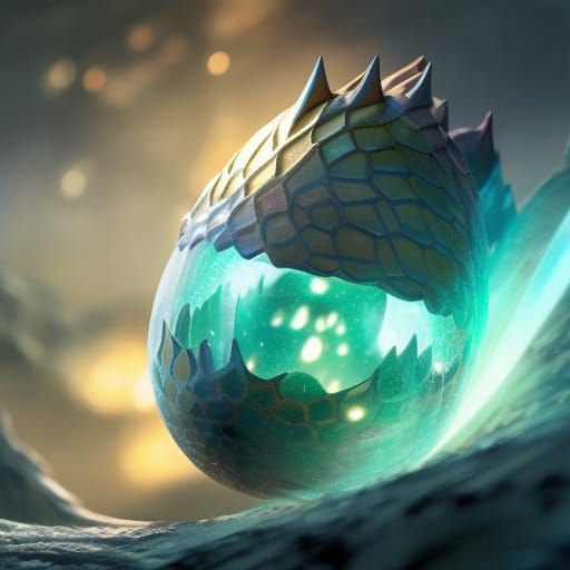 Anime Style Dragon Egg Digital Illustration