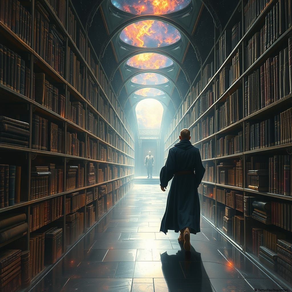 Celestial Library of Ancient Wisdom in Space