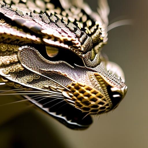 Epic Dragon Cat Battle in Sharp Detail